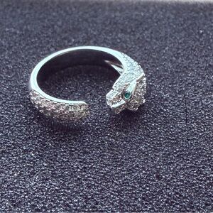 Sterling Silver Cat Cougar Textured Ring
